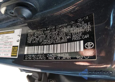 2014 Toyota Prius Plug-In from USA, damaged, VIN JTDKN3DP1E3062855